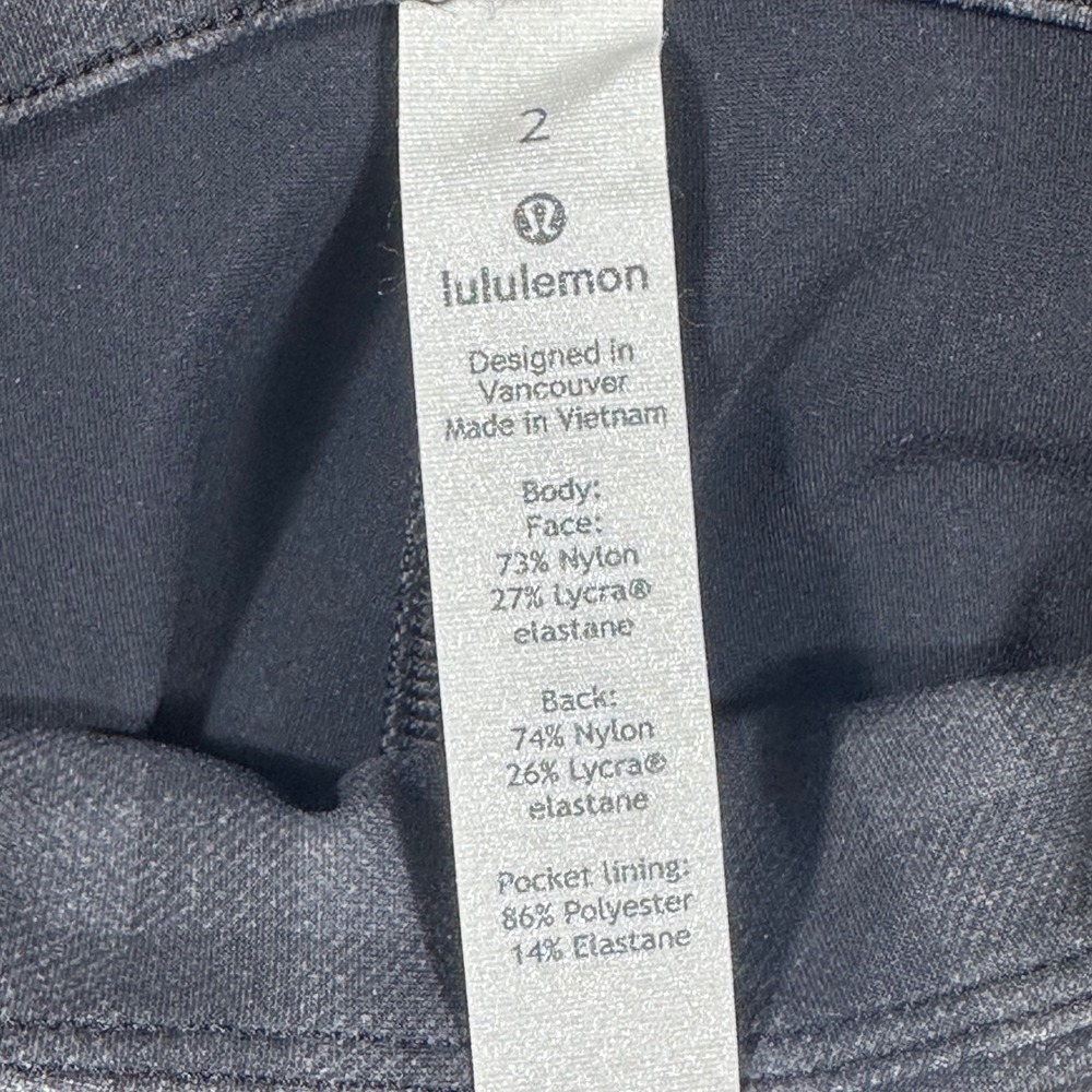 Lululemon Here to There Pants Women's 2 Grey Gingham High Rise Plaid 7/8 Tapered - Picture 6 of 9